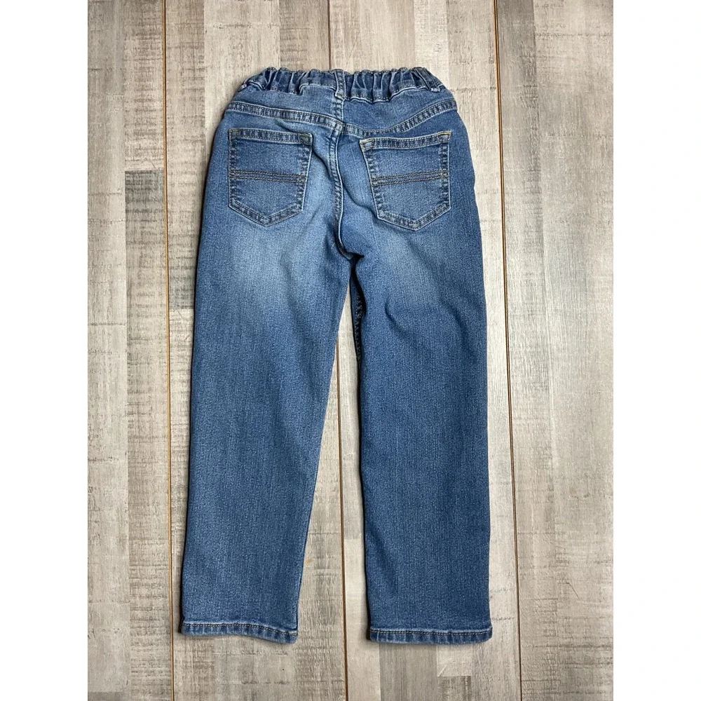 OshKosh Bgosh Boys 5T Classic Straight Jeans Medium Wash Adjustable Waist Denim